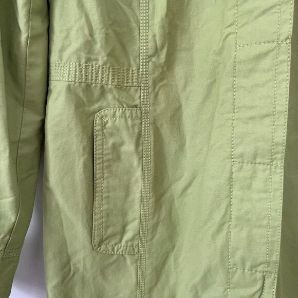 Eddie Bauer Lime Green Lined Button Down Rain Jacket Trench Coat - Picture 4 of 11